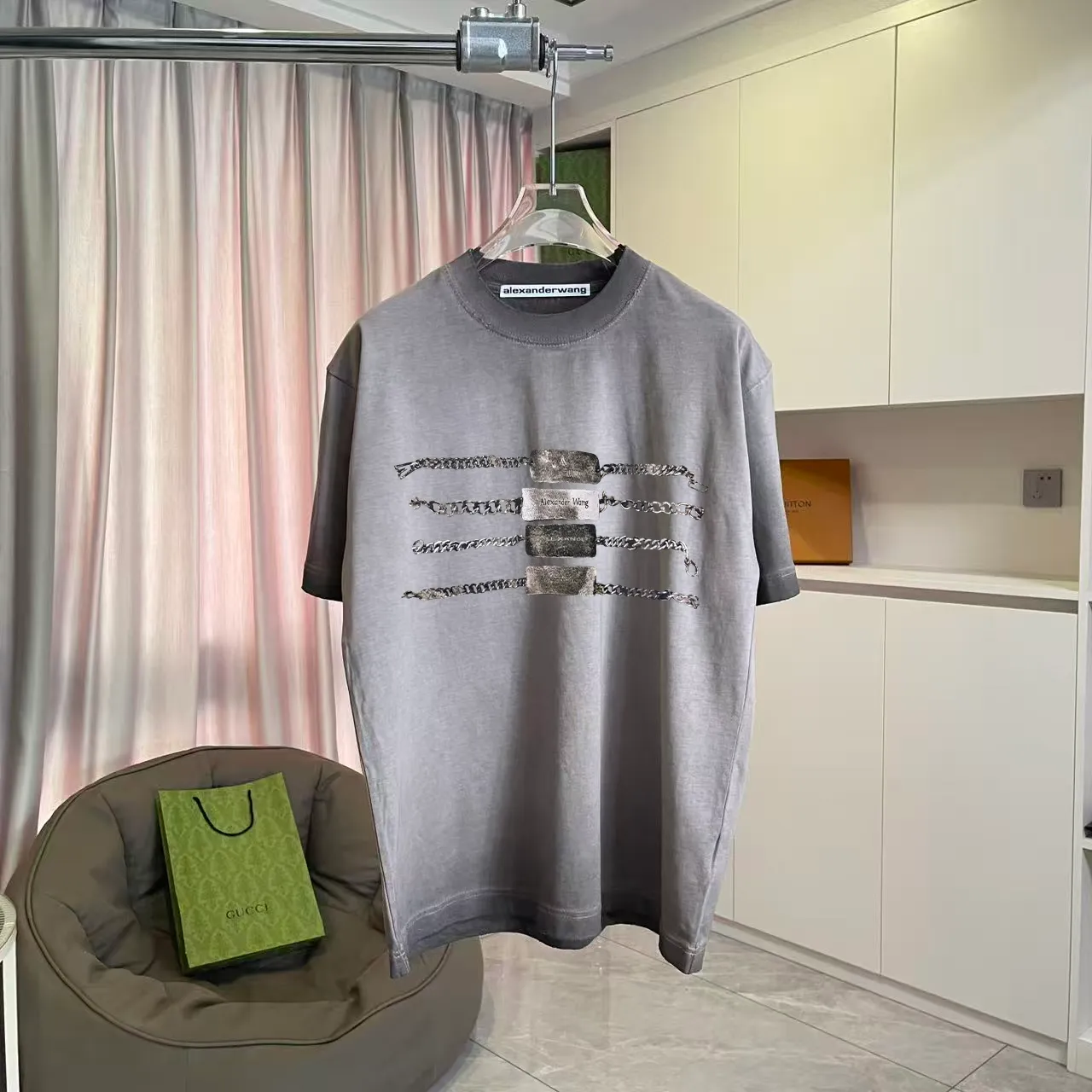 *alexanderwang 2026 New Arrival logo g T Same Style Size：S M L XL XXL ：Black Purple Gray